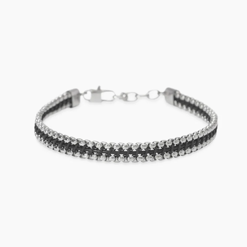Pulsera Kidult de acero con nylon y piel 831133