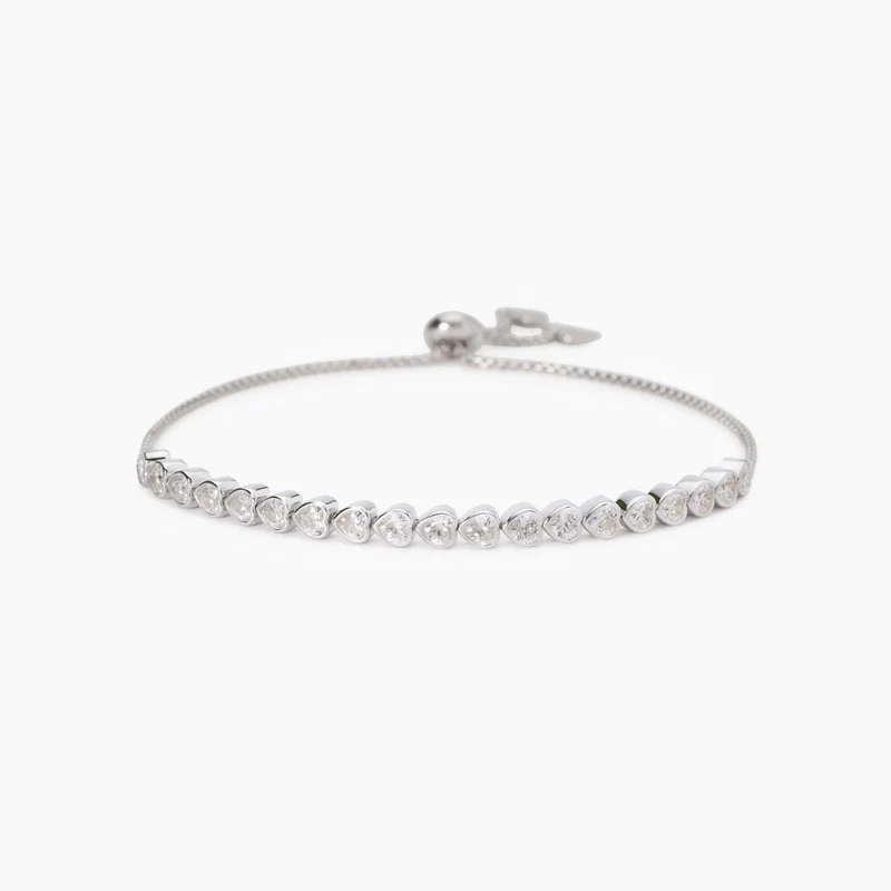 Pulsera Mabina de tenis de circonitas talla corazón Pensamiento maravilloso 533902