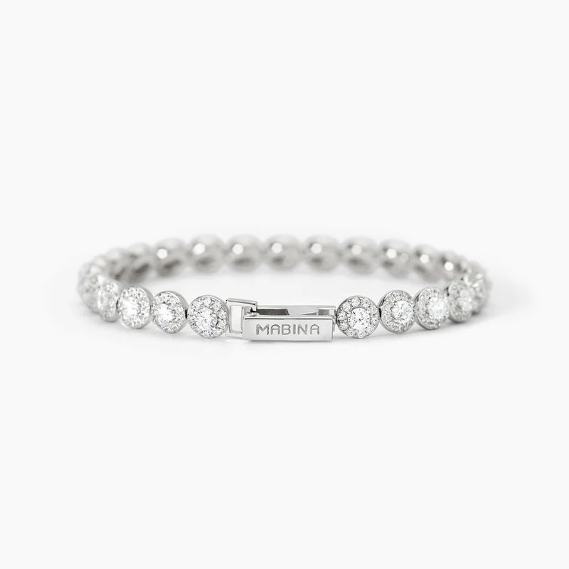 Pulsera Mabina de tenis de plata con circonitas blancas MILANESIENNE 533823