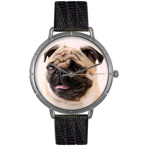 Pug Watch in Silver (Large)