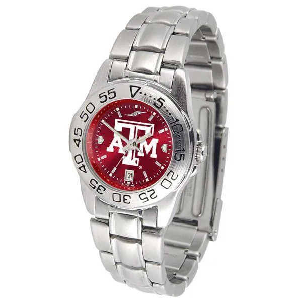 Texas A&M Aggies Ladies AnoChrome Steel Band Sports Watch