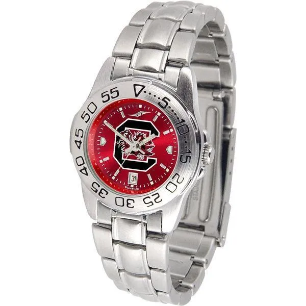 South Carolina Gamecocks Ladies AnoChrome Steel Band Sports Watch