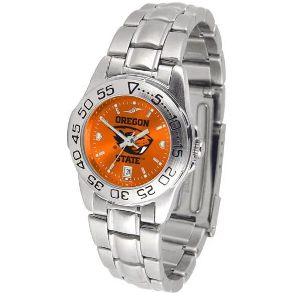 Oregon State Beavers Ladies AnoChrome Steel Band Sports Watch
