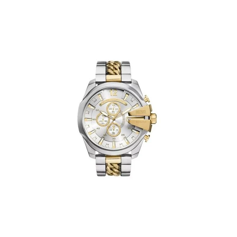 Reloj Diesel Caballero Mega Chief Bicolor Acero/Ip Dorado Cronógrafo 51mm DZ4672