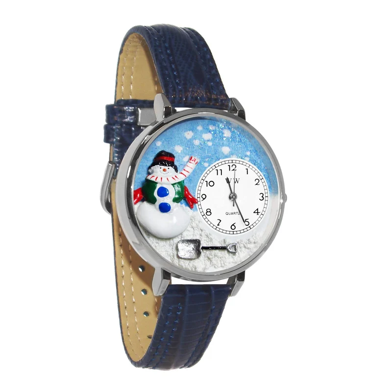Christmas Snowman Watch in Silver (Large)