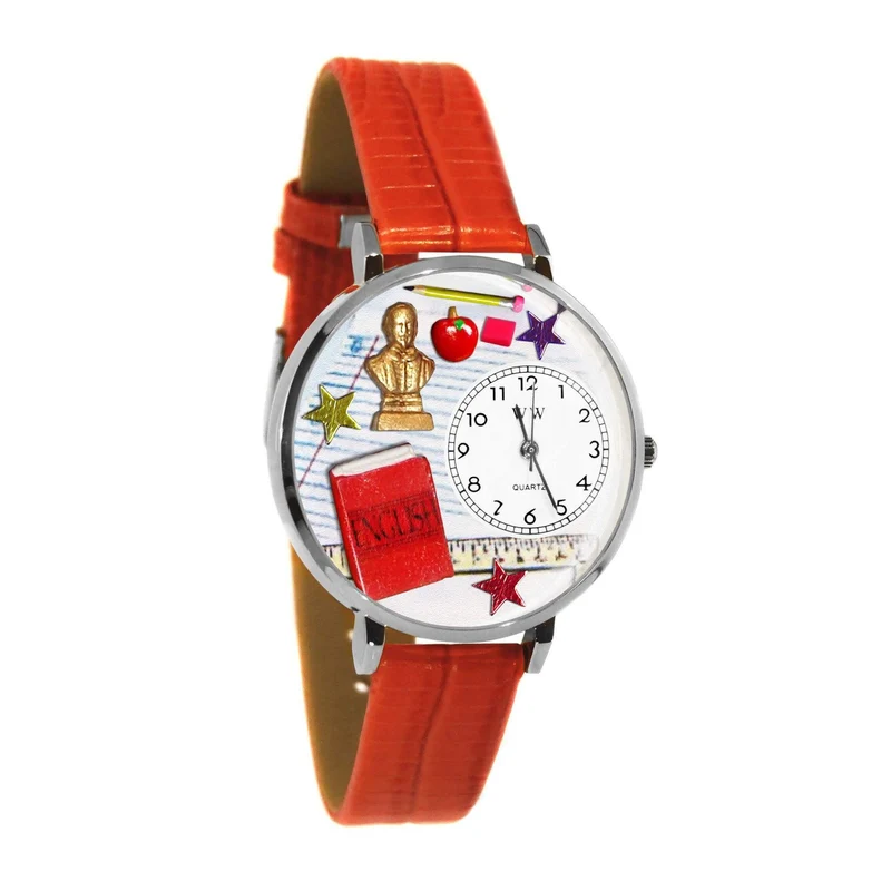 English Teacher Watch in Silver (Large)