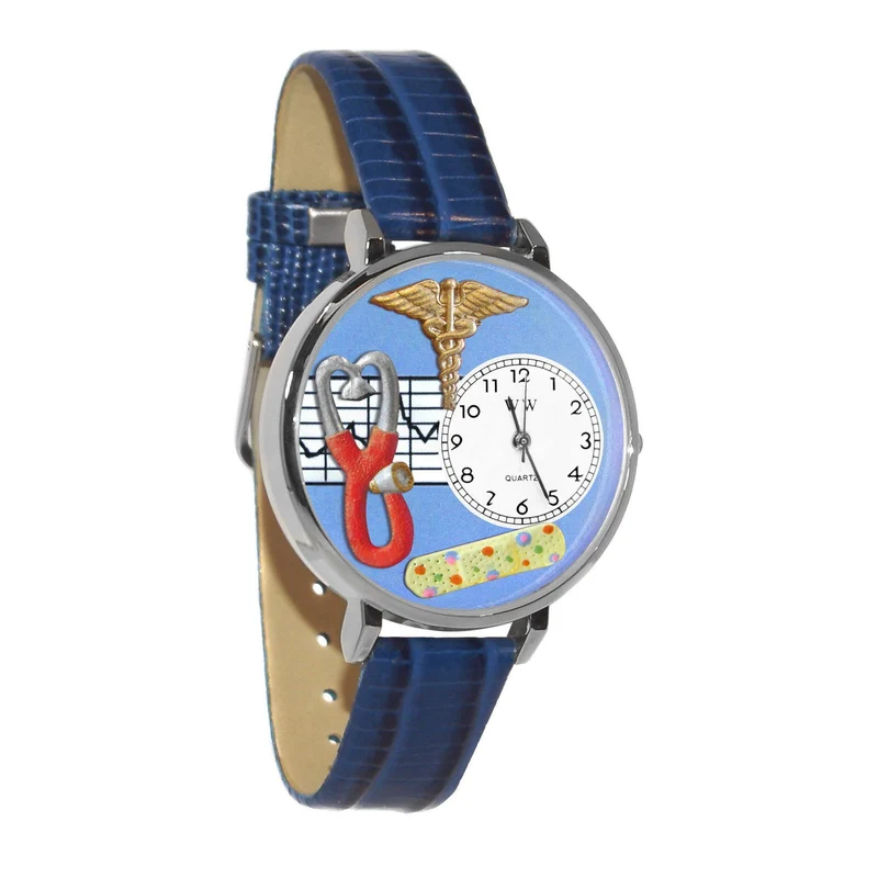 Nurse 2 Blue Watch in Silver (Large)