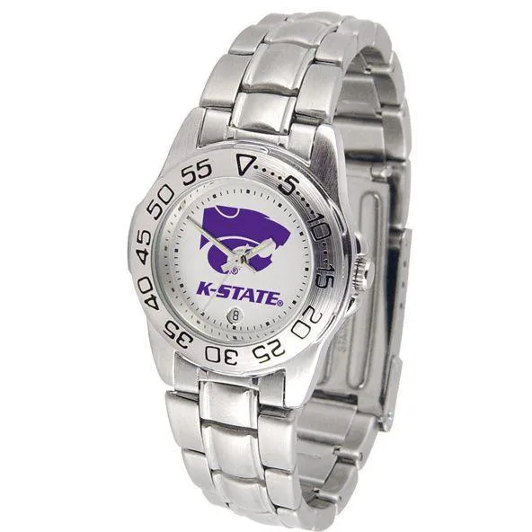 Kansas State Wildcats Ladies Steel Band Sports Watch
