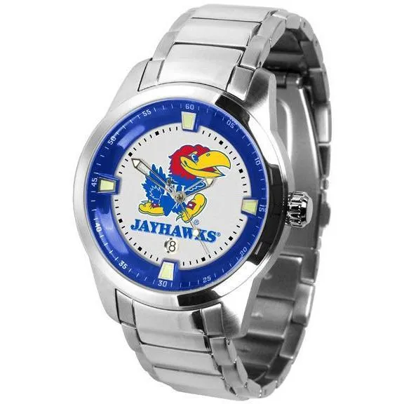 Kansas Jayhawks Men's Titan Stainless Steel Band Watch