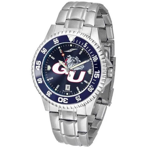 Gonzaga Bulldogs Mens Competitor AnoChrome Steel Band Watch w/ Colored Bezel
