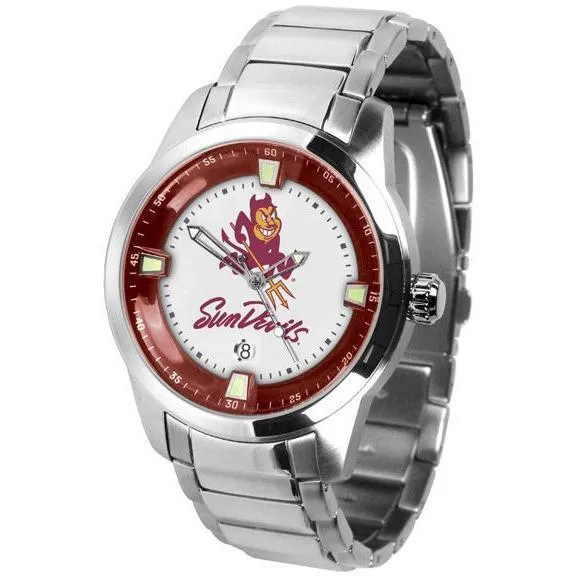 Arizona State Sun Devils Men's Titan Stainless Steel Band Watch