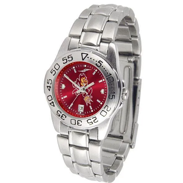 Arizona State Sun Devils Ladies AnoChrome Steel Band Sports Watch