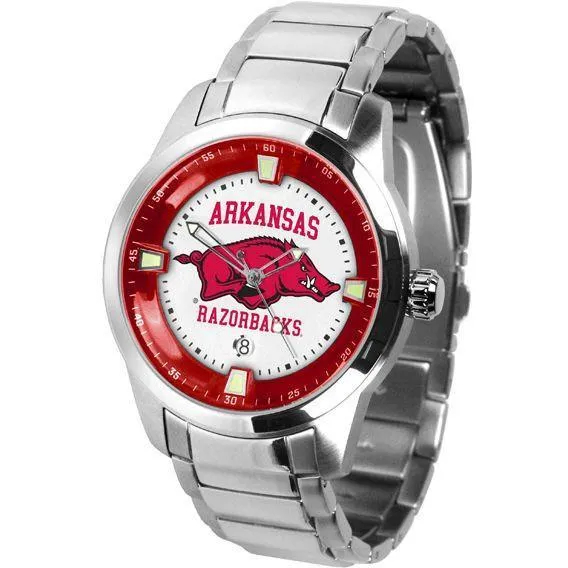 Arkansas Razorbacks Men's Titan Stainless Steel Band Watch