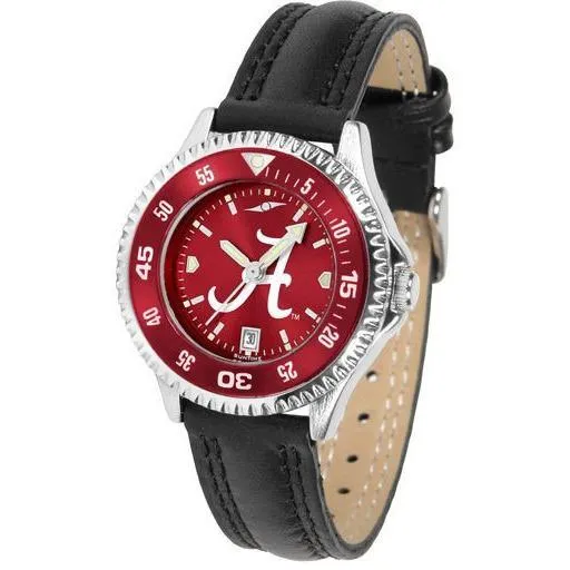 Alabama Crimson Tide Ladies Competitor Ano Poly/Leather Band Watch w/ Colored Bezel