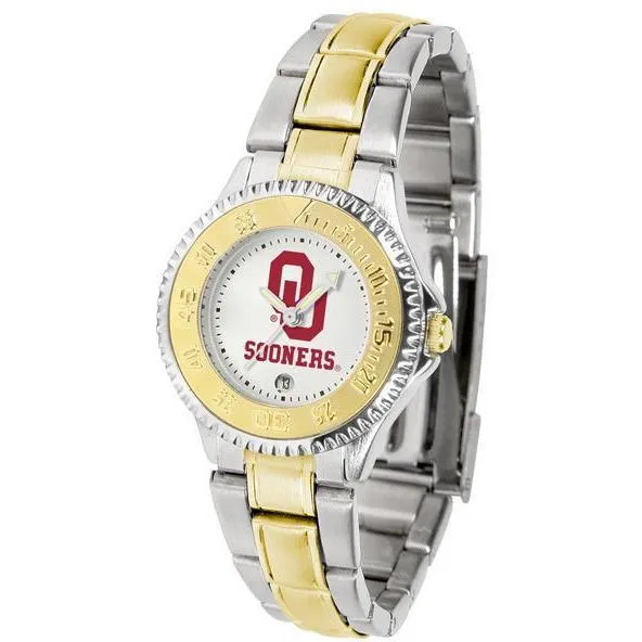 Oklahoma Sooners Ladies Competitor Two-Tone Band Watch