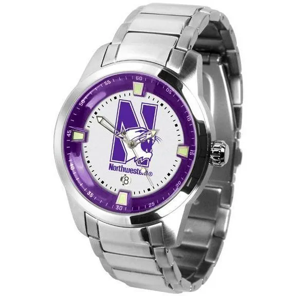 Northwestern Wildcats Men's Titan Stainless Steel Band Watch