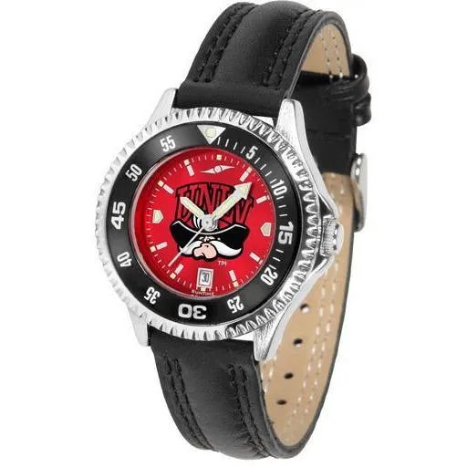 Nevada Las Vegas Rebels Ladies Competitor Ano Poly/Leather Band Watch w/ Colored Bezel