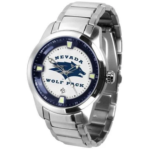 Nevada Wolfpack Men's Titan Stainless Steel Band Watch