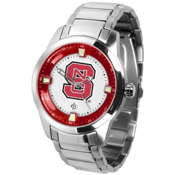 North Carolina State Wolfpack Men's Titan Stainless Steel Band Watch