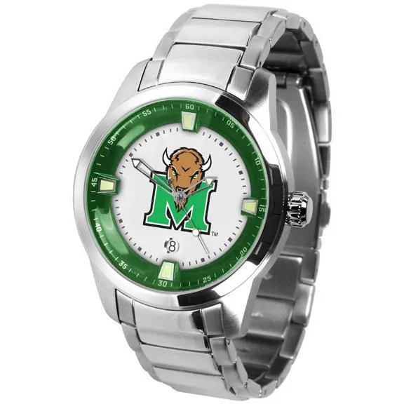 Marshall Thundering Herd Men's Titan Stainless Steel Band Watch