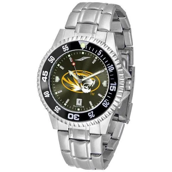 Missouri Tigers Mens Competitor AnoChrome Steel Band Watch w/ Colored Bezel