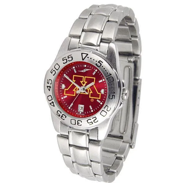 Minnesota Gophers Ladies AnoChrome Steel Band Sports Watch