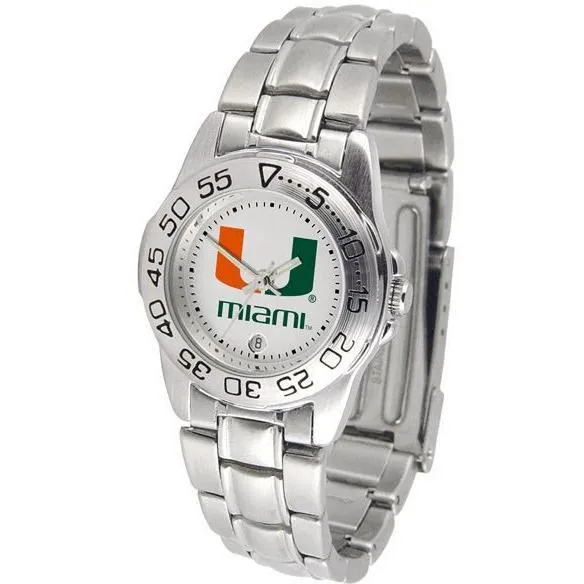 Miami Hurricanes Ladies Steel Band Sports Watch