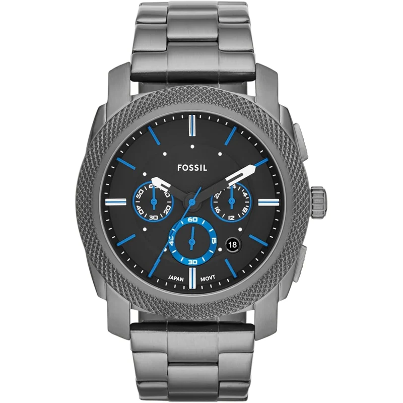 Fossil Machine 45mm Chronograph Black Dial Steel Mens Quartz Watch FS4931