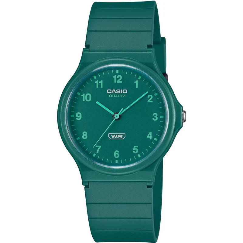 Casio Timeless Classic Analog Green Dial Resin Strap Watch MQ-24B-3BEF