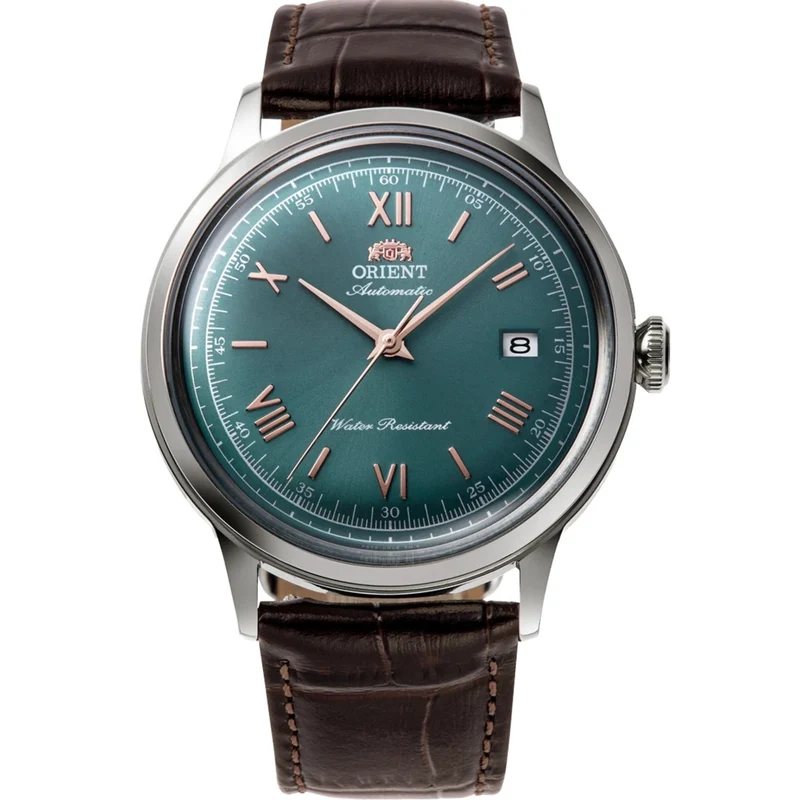 Orient Bambino 40.5mm Green Dial Leather Mens Automatic Watch RA-AC0023E30B