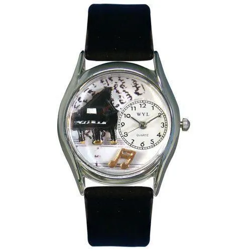 Music Piano Watch Small Silver Style