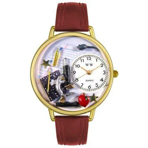 Science Teacher Watch in Gold (Large)