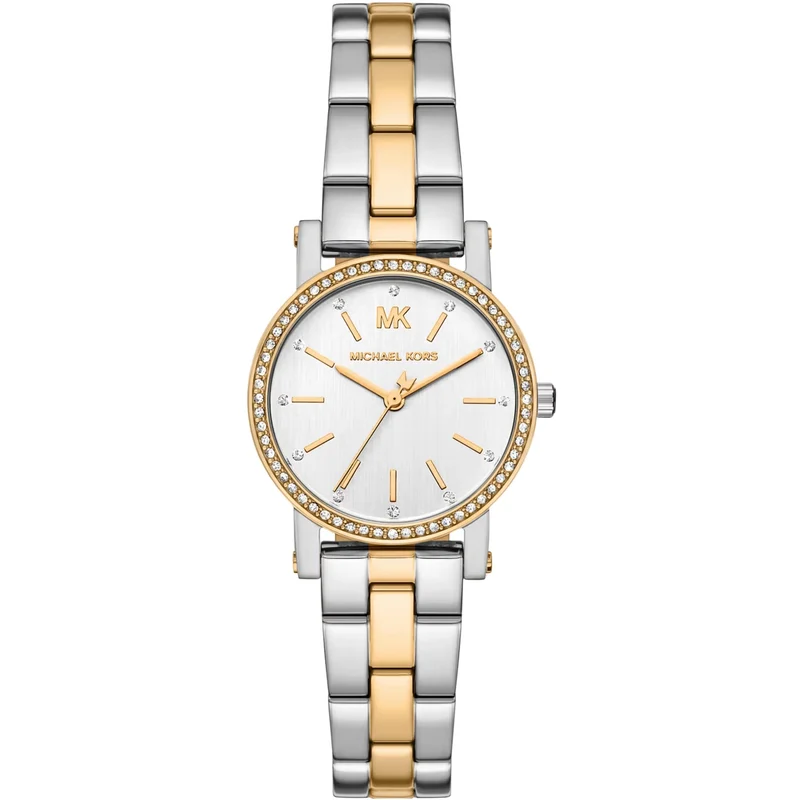 Michael Kors Corey 28mm Silver Dial Steel Ladies Quartz Watch MK7668