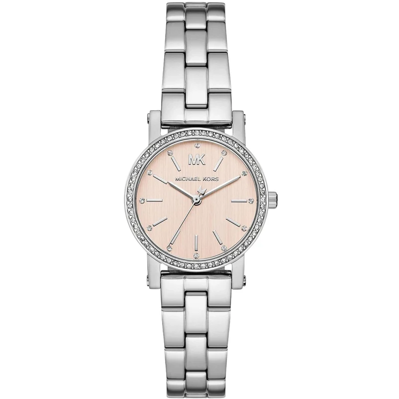Michael Kors Corey 28mm Pink Dial Steel Ladies Quartz Watch MK7667
