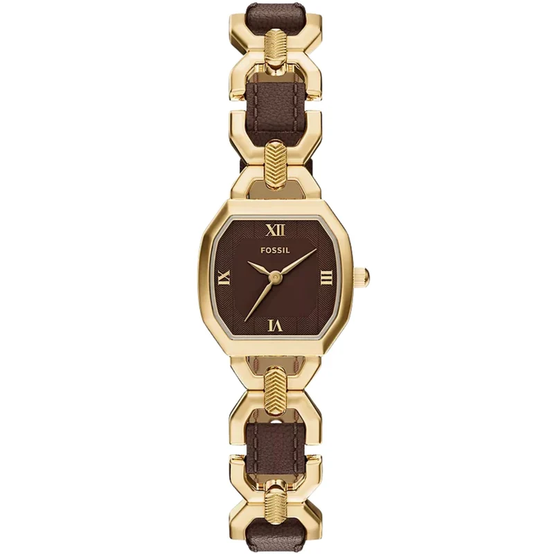 Fossil Harlow 22mm Brown Dial Leather Ladies Quartz Watch ES5497
