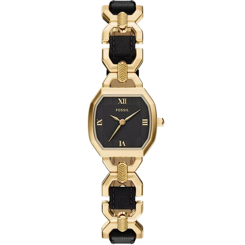 Fossil Harlow 22mm Black Dial Leather Ladies Quartz Watch ES5496