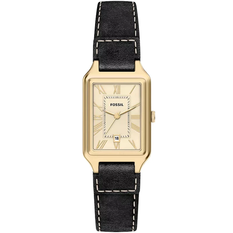 Fossil Raquel 23mm Cream Dial Leather Ladies Quartz Watch ES5505