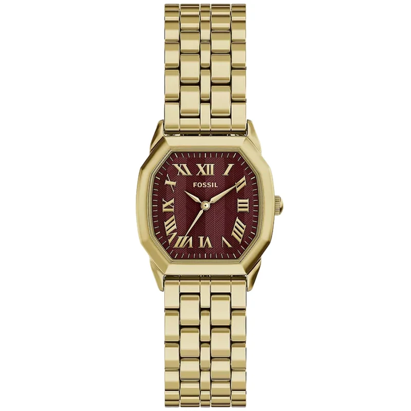 Fossil Harlow 27mm Red Dial Steel Ladies Quartz Watch ES5511