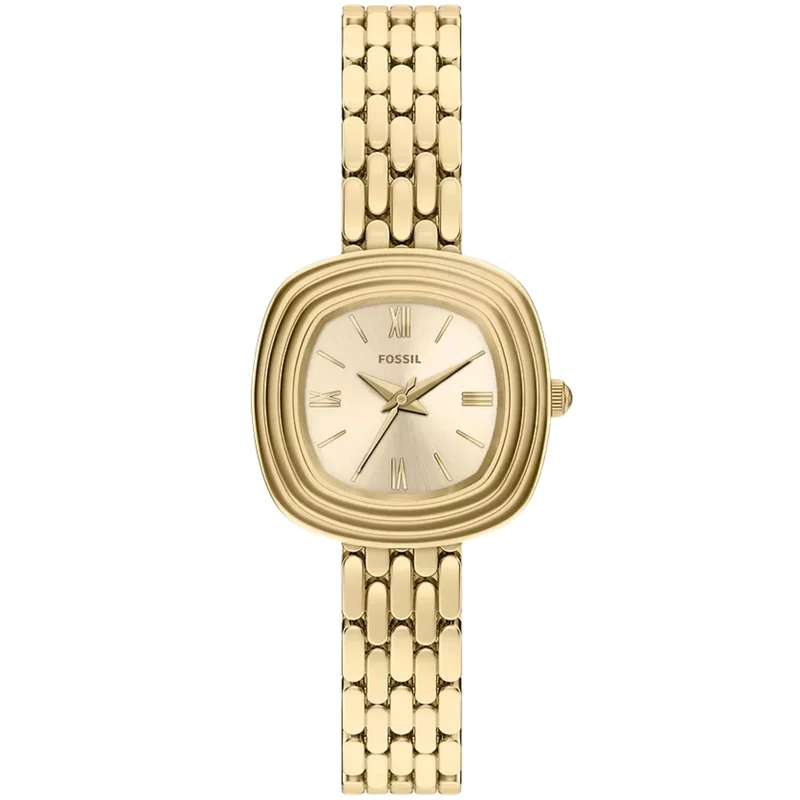 Fossil Emerson 30mm Gold Dial Steel Ladies Quartz Watch ES5506