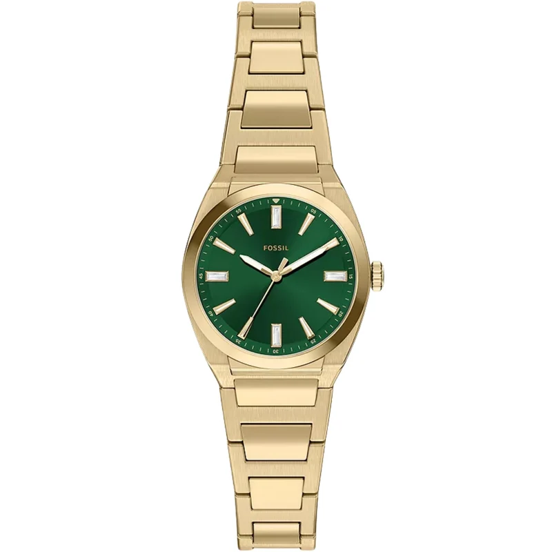 Fossil Everett 27mm Green Dial Steel Ladies Quartz Watch ES5493