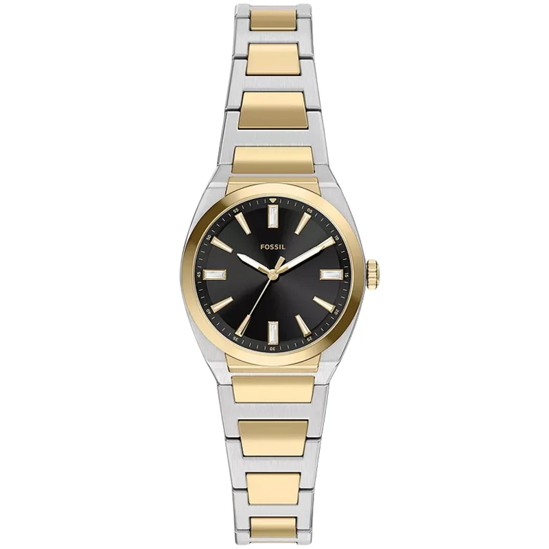 Fossil Everett 27mm Black Dial Steel Ladies Quartz Watch ES5495