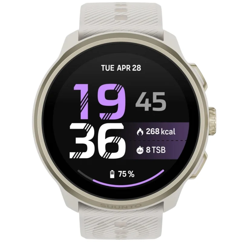 Suunto Run 2 46.5mm 64GB AMOLED Digital Feather Gold Silicone Strap Smart Fitness Watch SS051640000