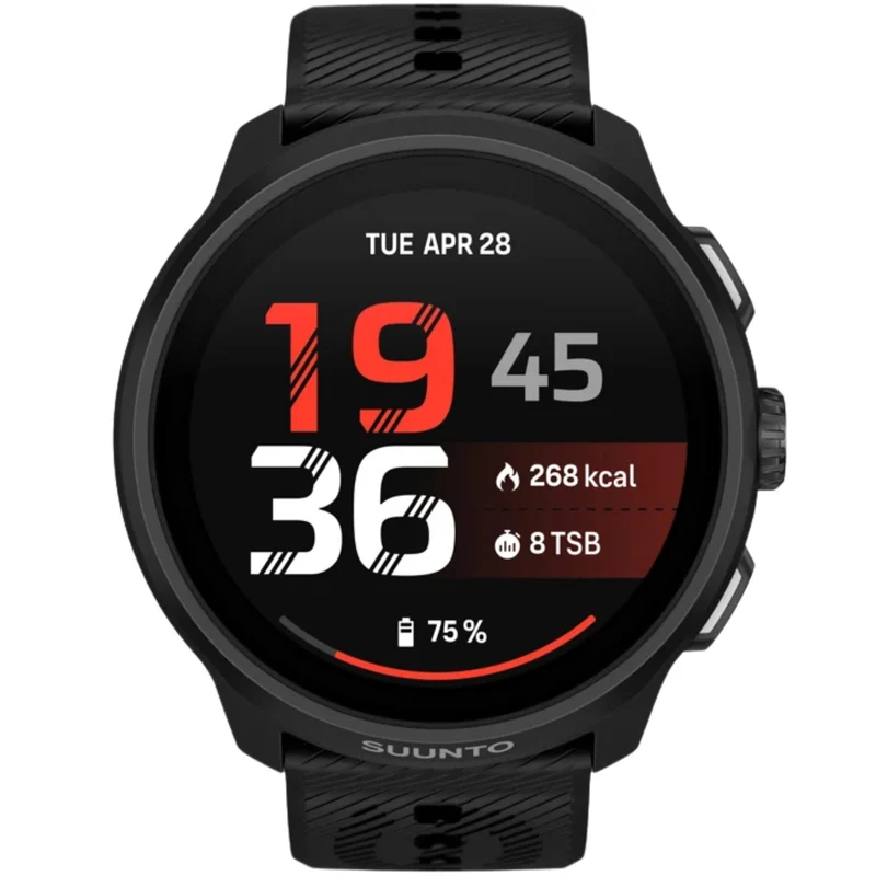 Suunto Run 2 46.5mm 4GB AMOLED Digital All Black Silicone Smart Fitness Watch SS051723000