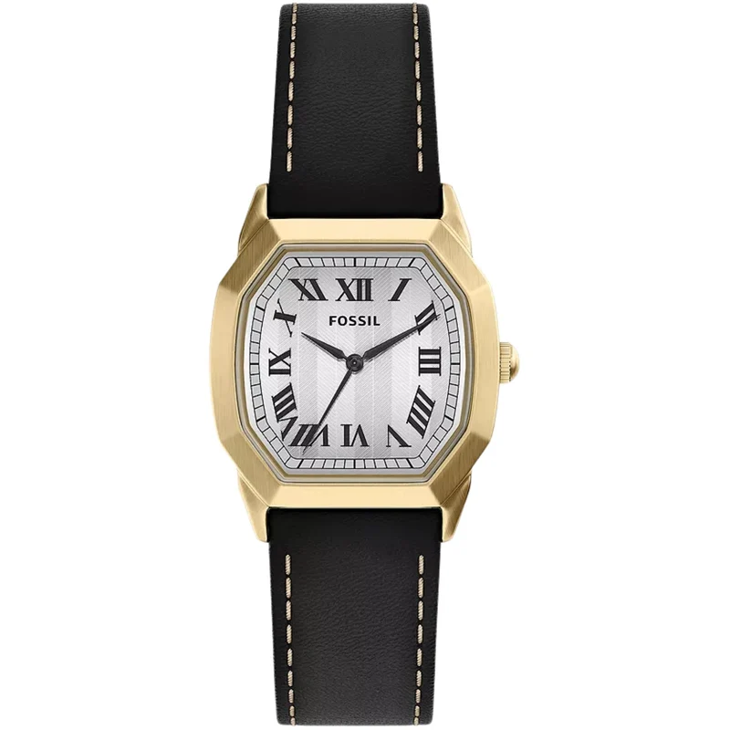 Fossil Harlow 33mm Cream Dial Gold-Tone Steel Leather Mens Quartz Watch FS6215