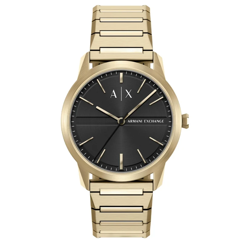 Armani Exchange Lexon 42mm Black Dial Steel Mens Quartz Watch AX2650