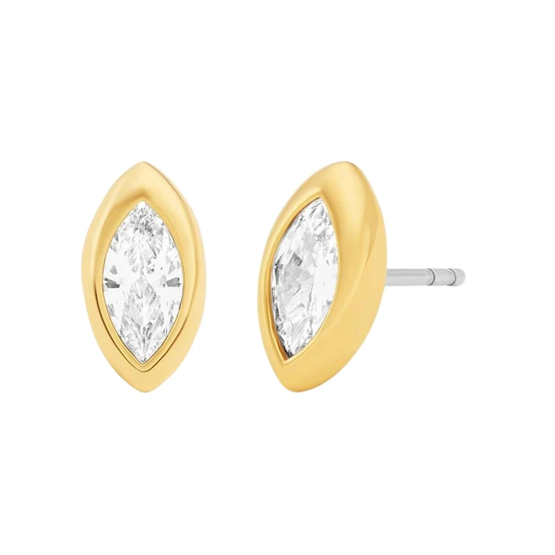 Michael Kors Brilliance Gold Marquise Cubic Zirconia Ladies Stud Earrings MKJ8677710