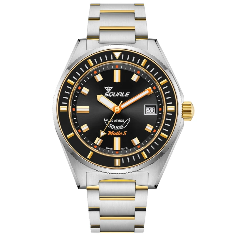 Squale Matic S 39.5mm Black Dial Steel Mens Automatic Watch MATICGBKBK.SSBI