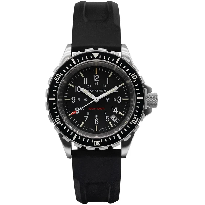 Marathon Large Diver's Quartz Black Dial Men’s Watch (TSAR) WW194007SS-0130