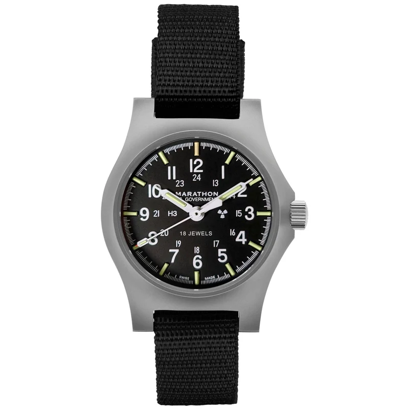 Marathon General Purpose Field 36mm Black Dial Nylon Mens Manual-Wind Watch WW194003SS-0001