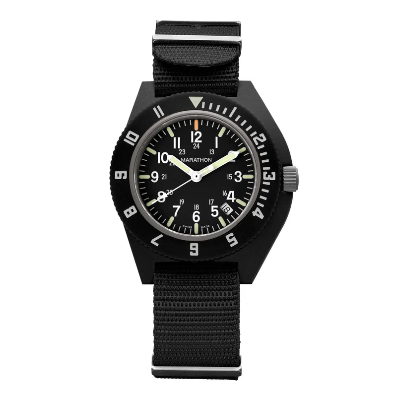 Marathon Navigator MaraGlo 41mm Black Dial Nylon Mens Quartz Watch WW194013BK-2102